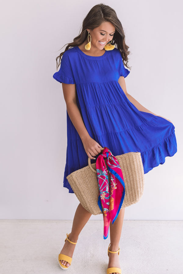 Beyond Basic Babydoll Dress in Royal ...